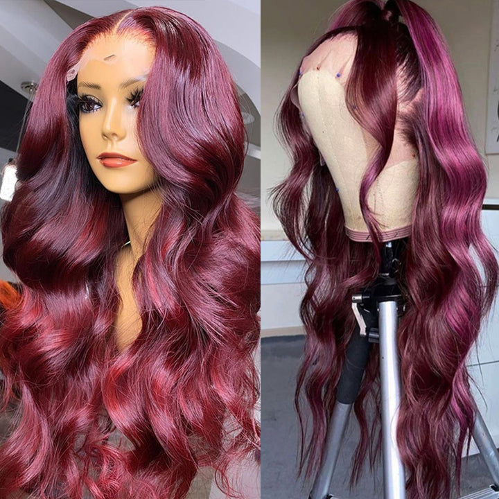 99JBurgundyWigBodyWave13x4LaceFrontWigsStraightColoredWigsBodyWaveHumanHairLaceFrontWigsWithBabyHairPrePluckedBestHumanHairWigs_2_720x